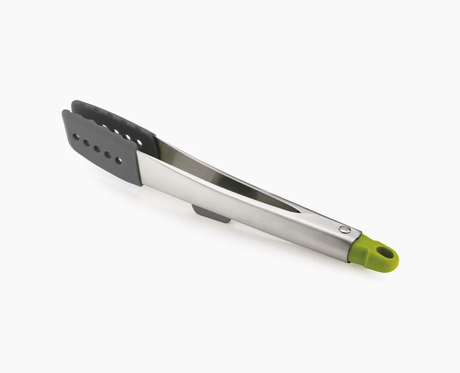 Elevate⢠Grey Silicone Steel Tongs