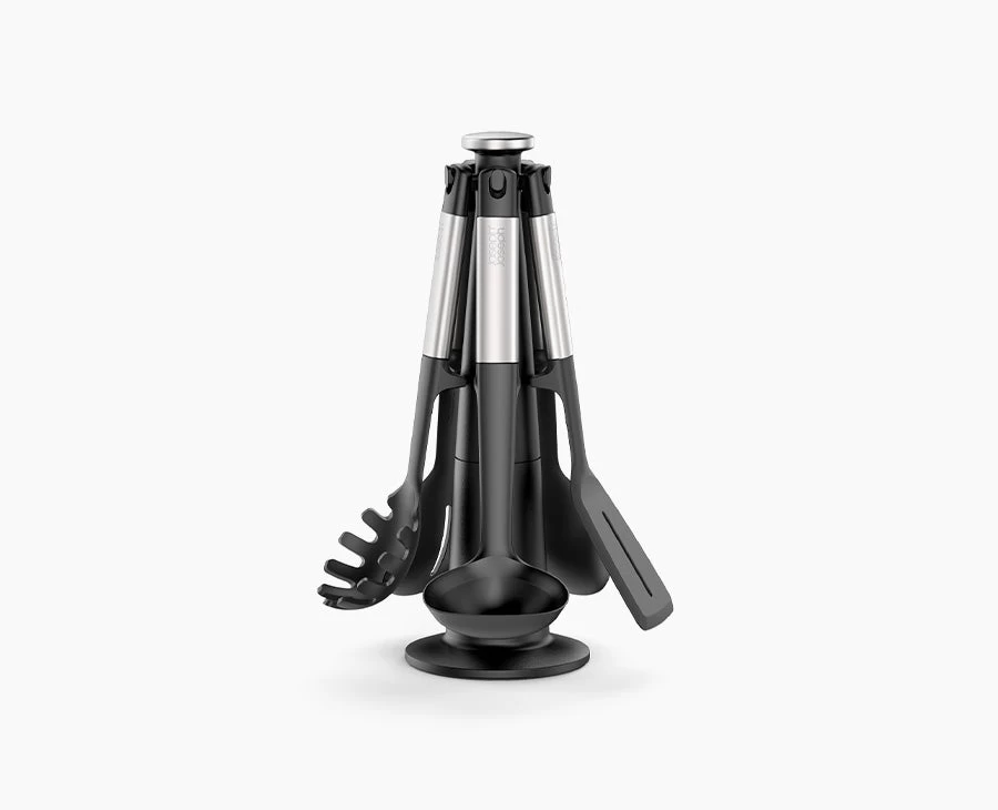 Elevate⢠Stainless-steel Silicone 5-piece Utensils Carousel Set