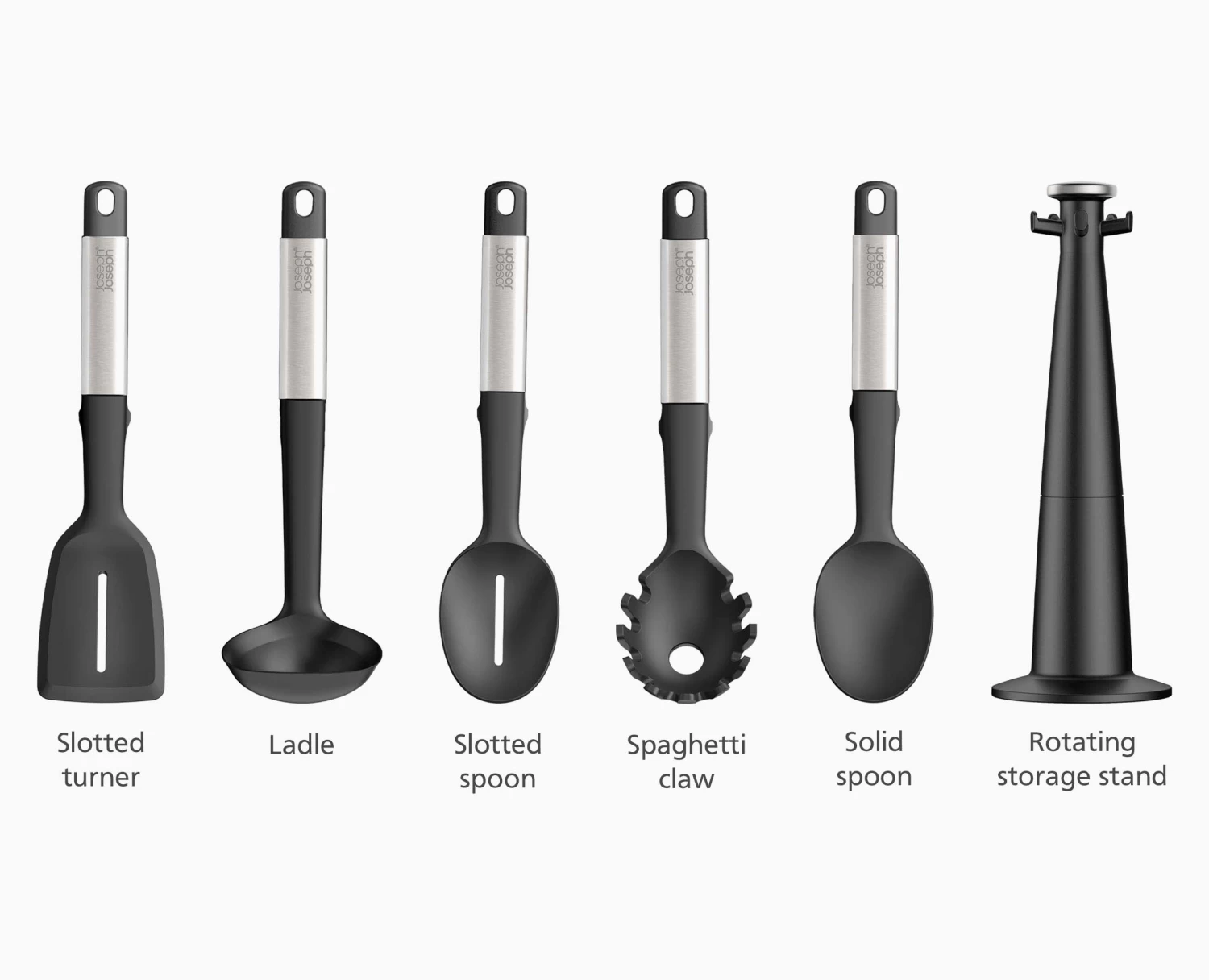 Elevate⢠Stainless-steel Silicone 5-piece Utensils Carousel Set