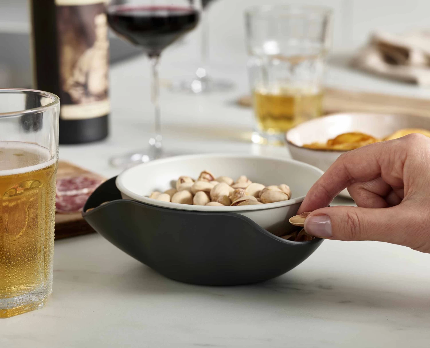 Double-Dishâ„¢ Grey Serving Bowl