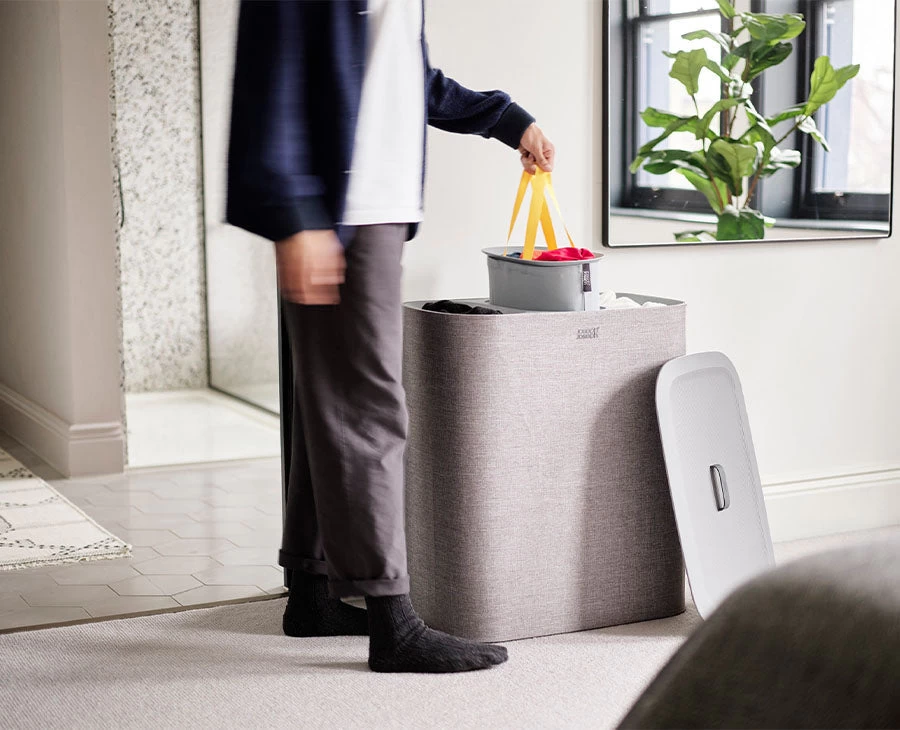 Tota Trio 90L Grey Laundry Separation Basket