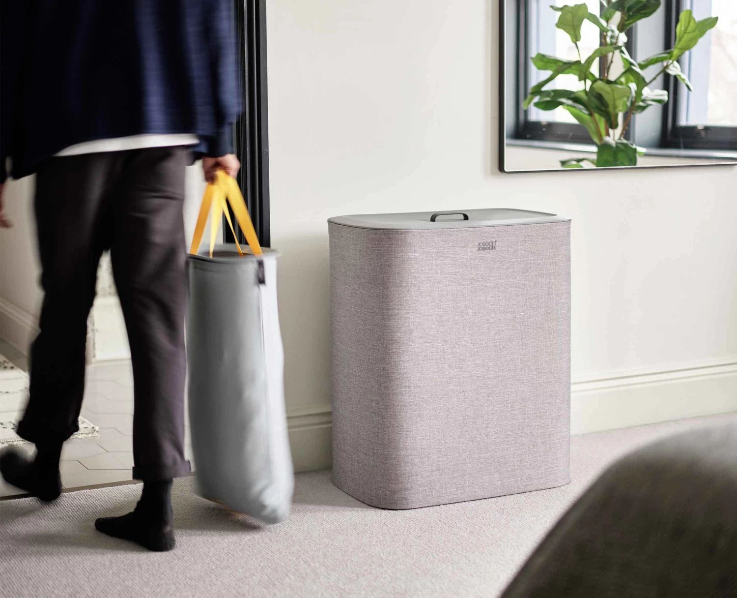 Tota Trio 90L Grey Laundry Separation Basket