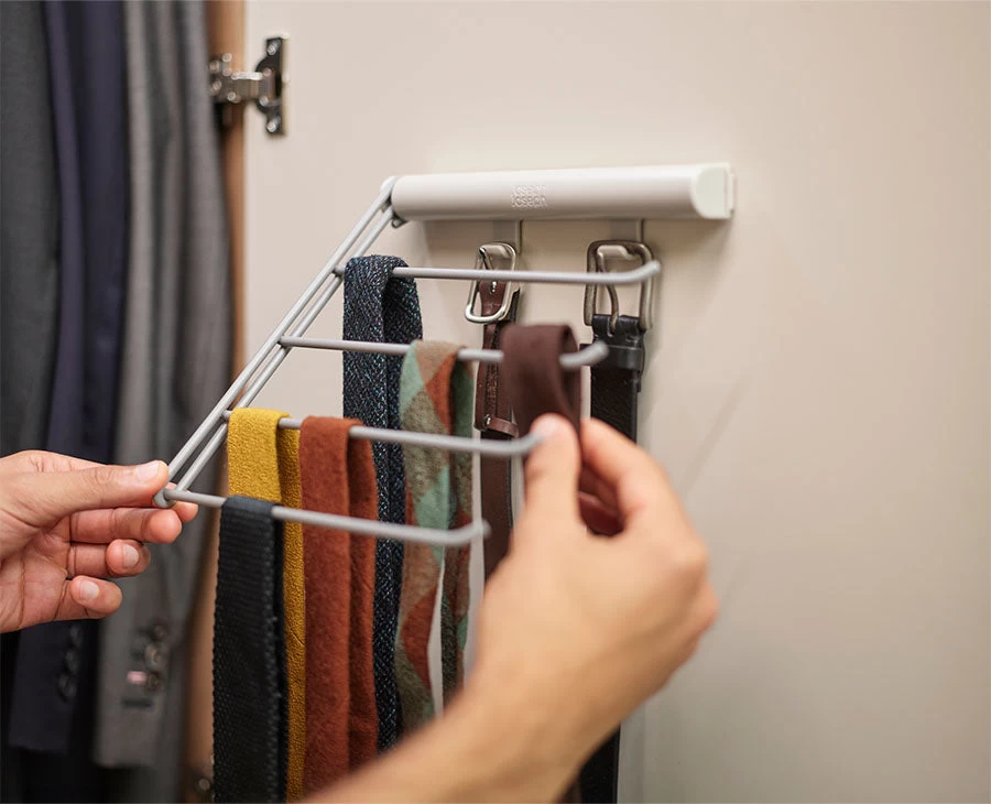 Orderly™ Ecru Belt, Tie & Scarf Hanging Rail