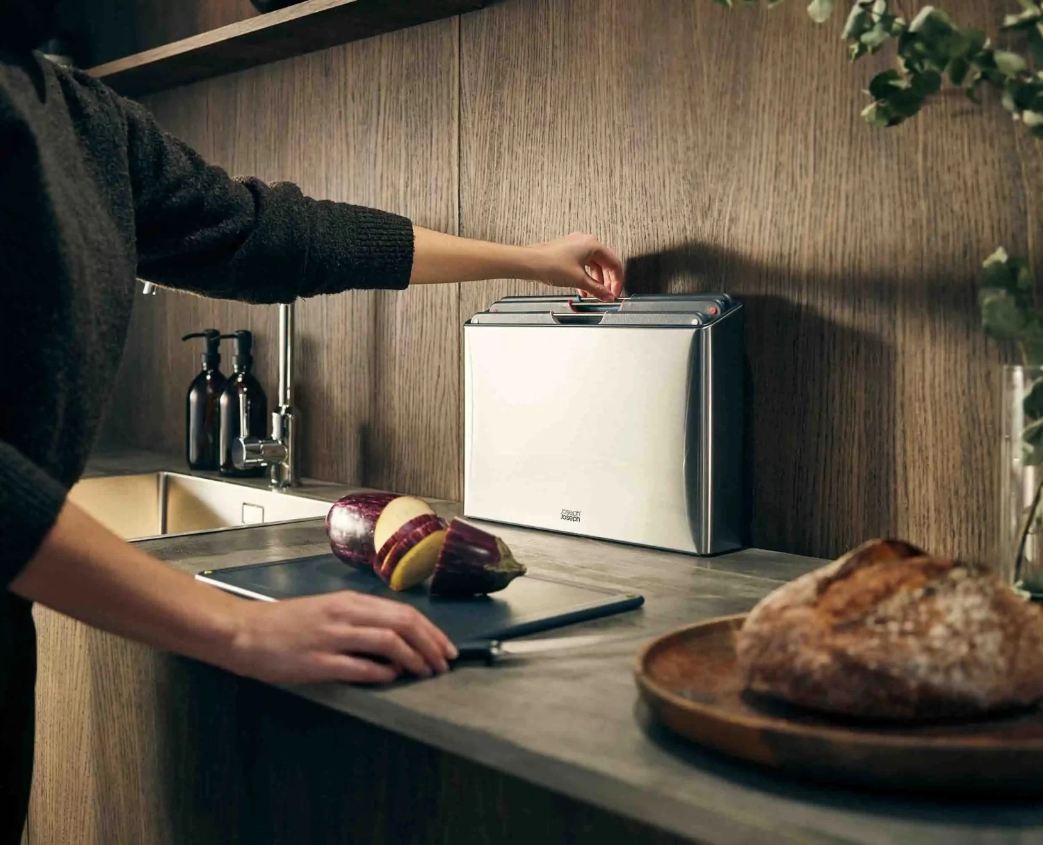 Folio™ Steel 4-piece Stainless-steel Chopping Board Set