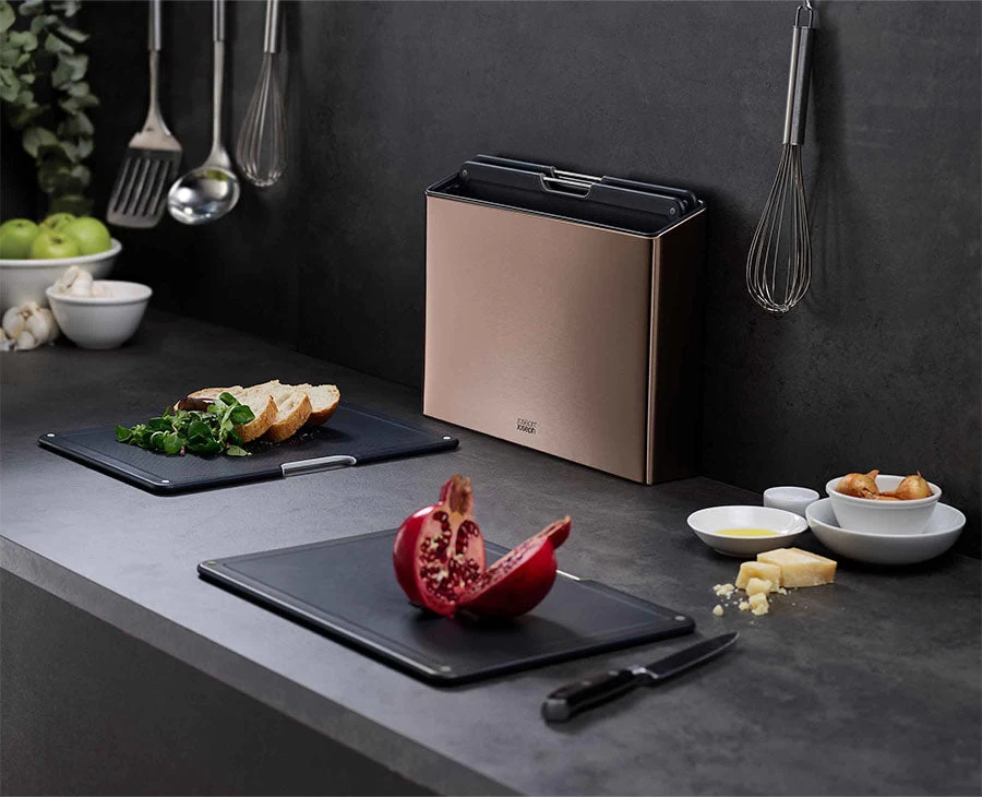 Folio™ Steel 4-piece Rose Gold Chopping Board Set