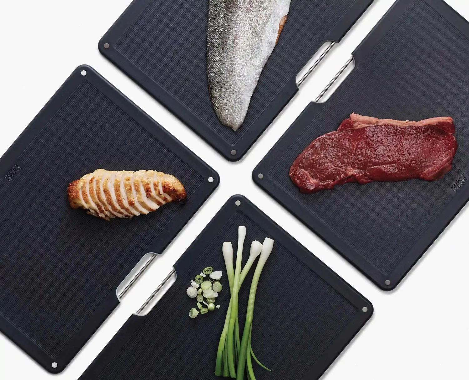 Folio™ Steel 4-piece Rose Gold Chopping Board Set