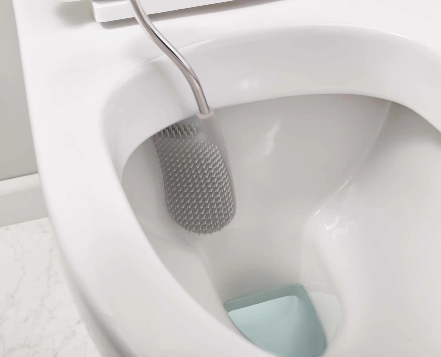 Flexâ„¢ Store Light Grey Toilet Brush with Storage Caddy