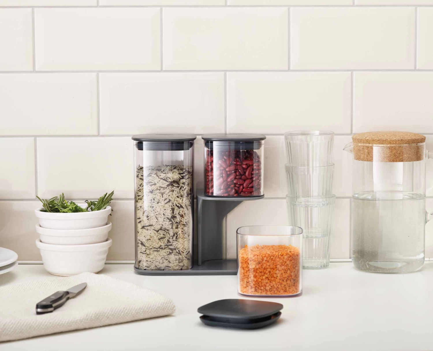 Podium™ 3-piece Grey Storage Container Set