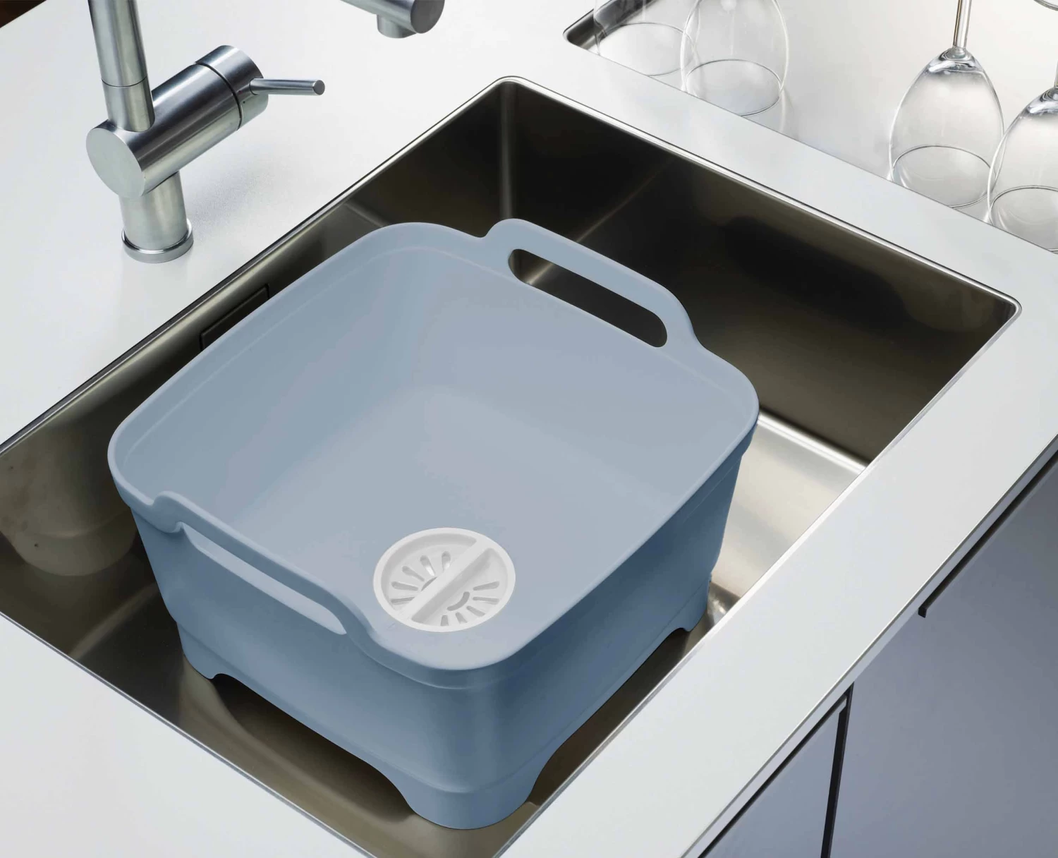 Wash&Drain™ Light Blue Washing-up Bowl