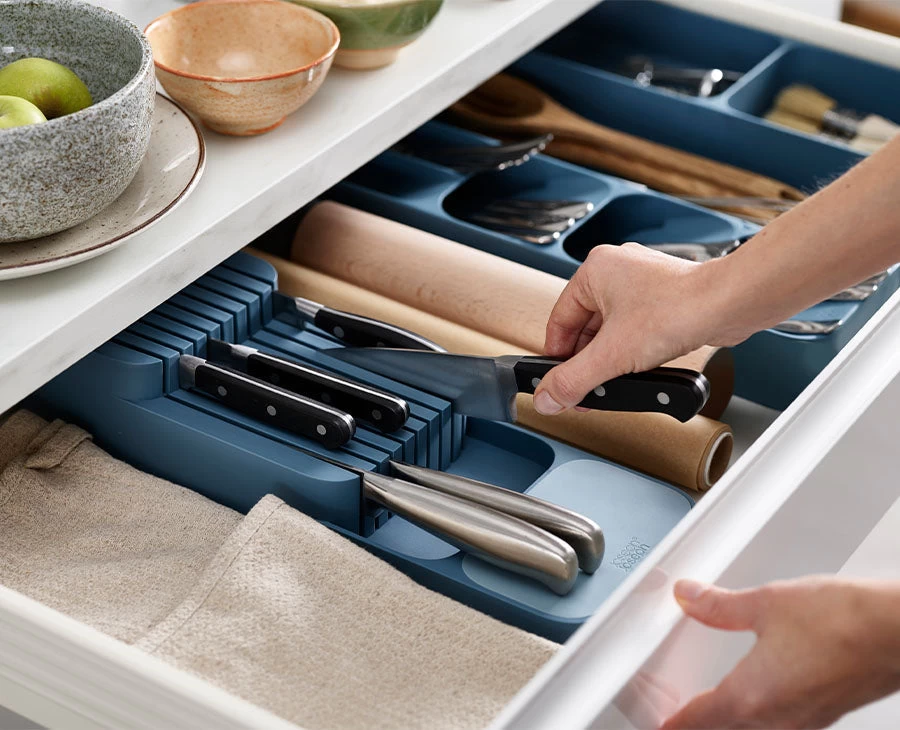 DrawerStoreâ„¢ Blue Compact Knife Organiser - Editions