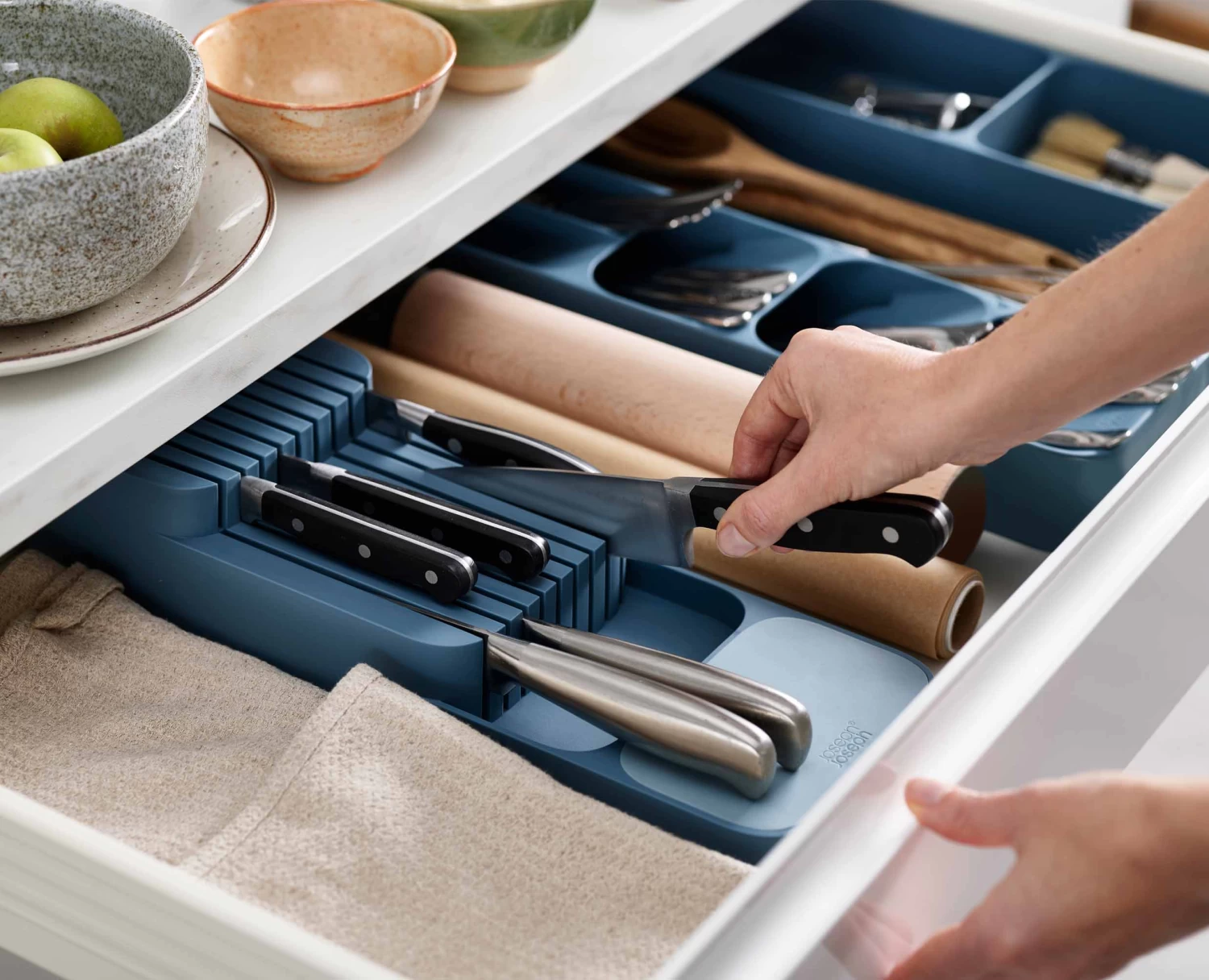DrawerStoreâ„¢ Blue Compact Knife Organiser - Editions