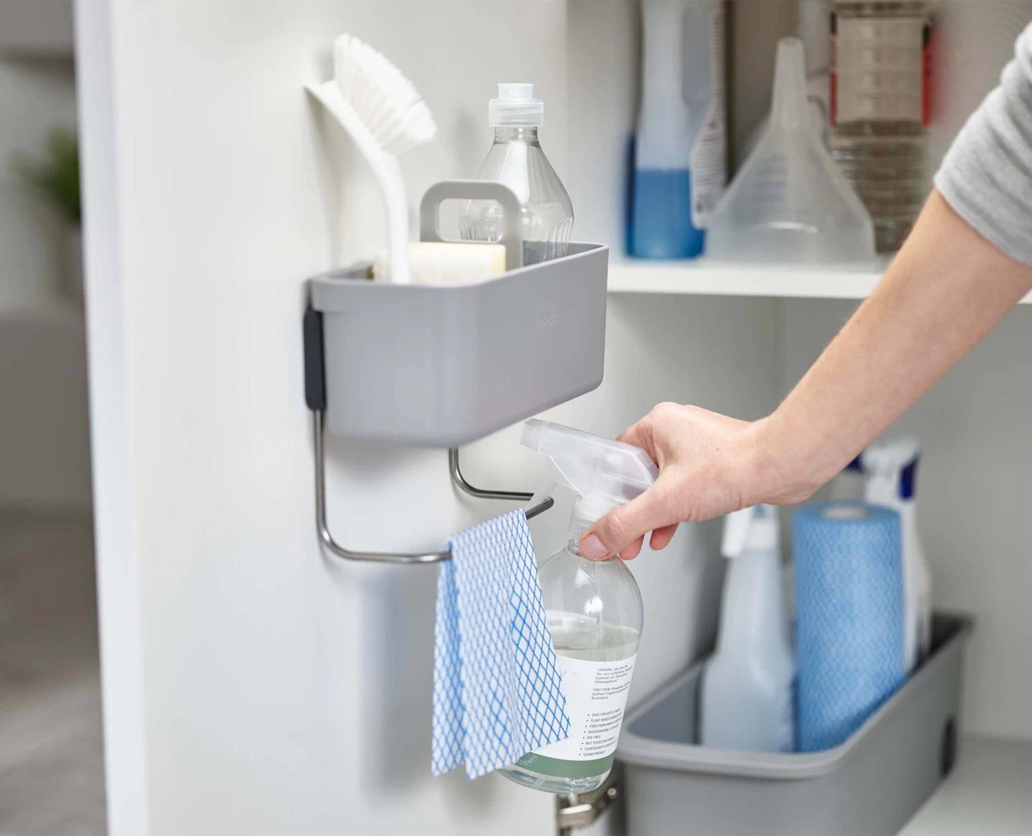 DoorStore™ In-cupboard Grey Sink Tidy