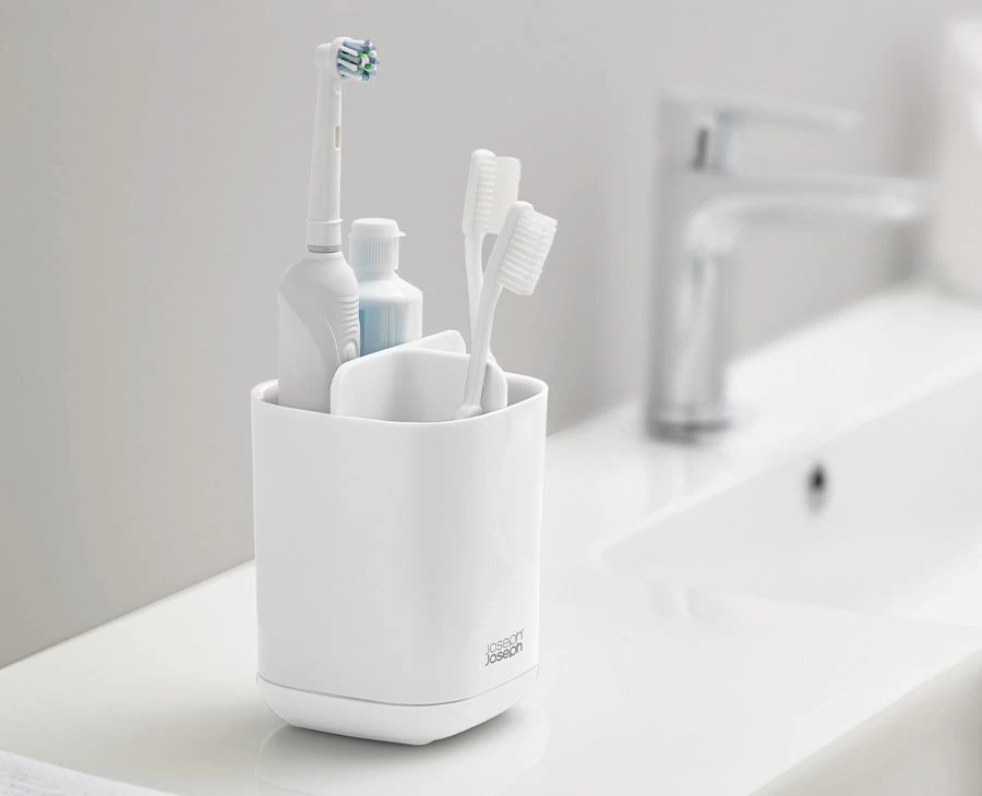 EasyStore™ White Toothbrush Holder